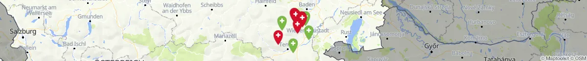 Kartenansicht für Apotheken-Notdienste in der Nähe von Pernitz (Wiener Neustadt (Land), Niederösterreich)